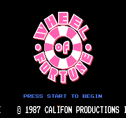 Wheel of Fortune title screen for NES